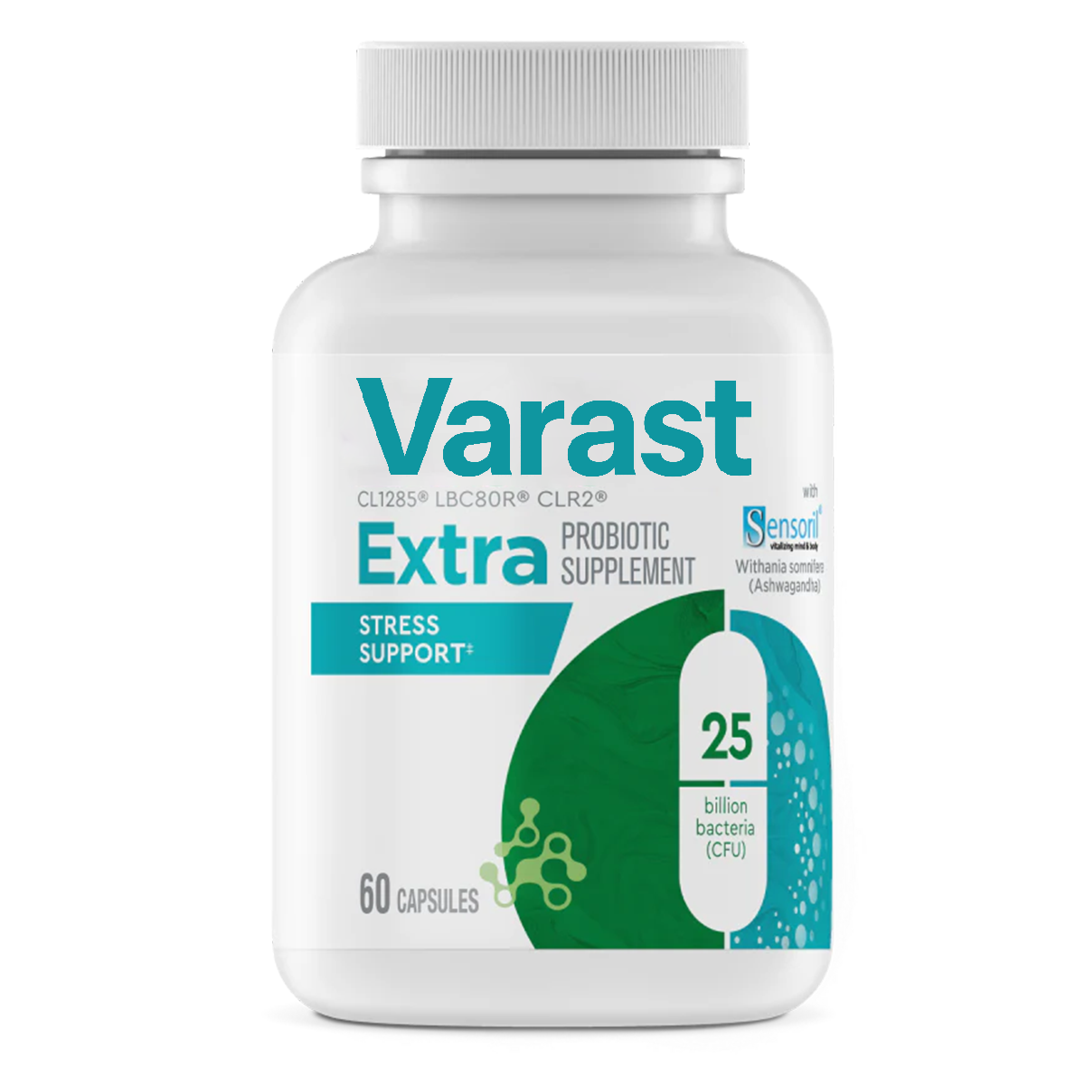 Varast Stress Support Probiotic Capsules with Sensoril®