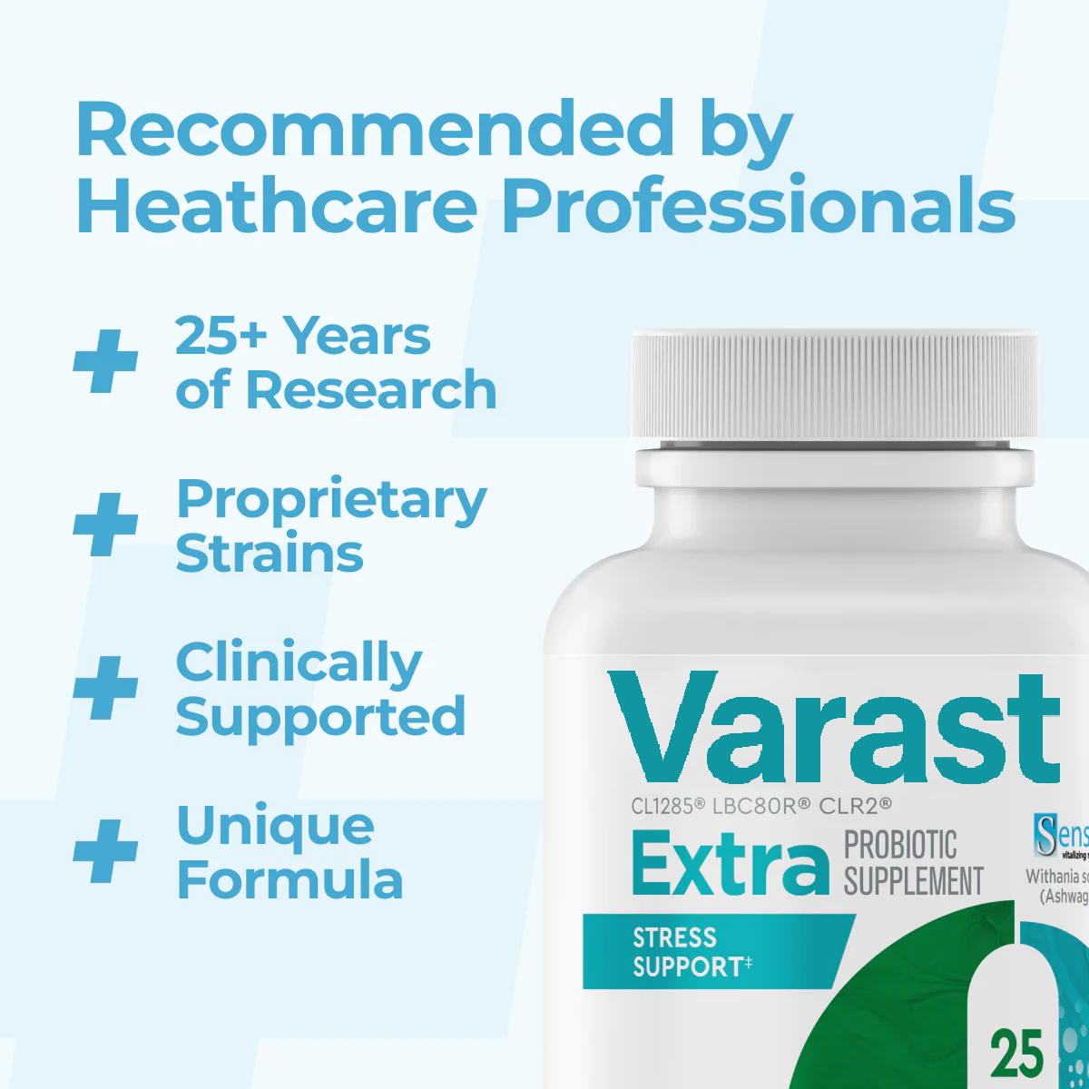 Varast Stress Support Probiotic Capsules with Sensoril®